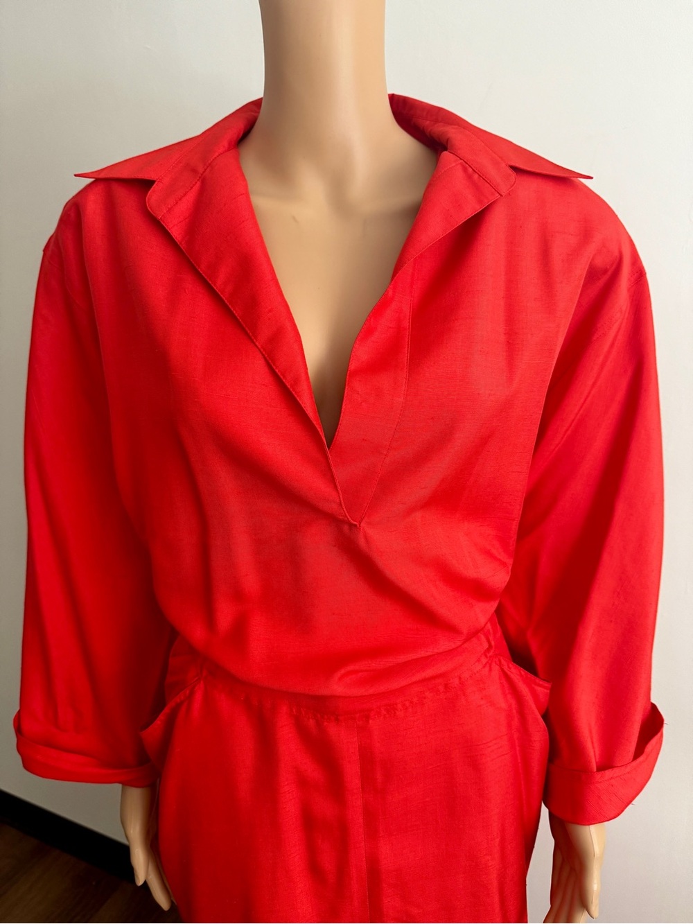 Vintage 80s Gianfranco Ferre Documented Runway Raw Silk Dress With Bow - Picture 4 of 10
